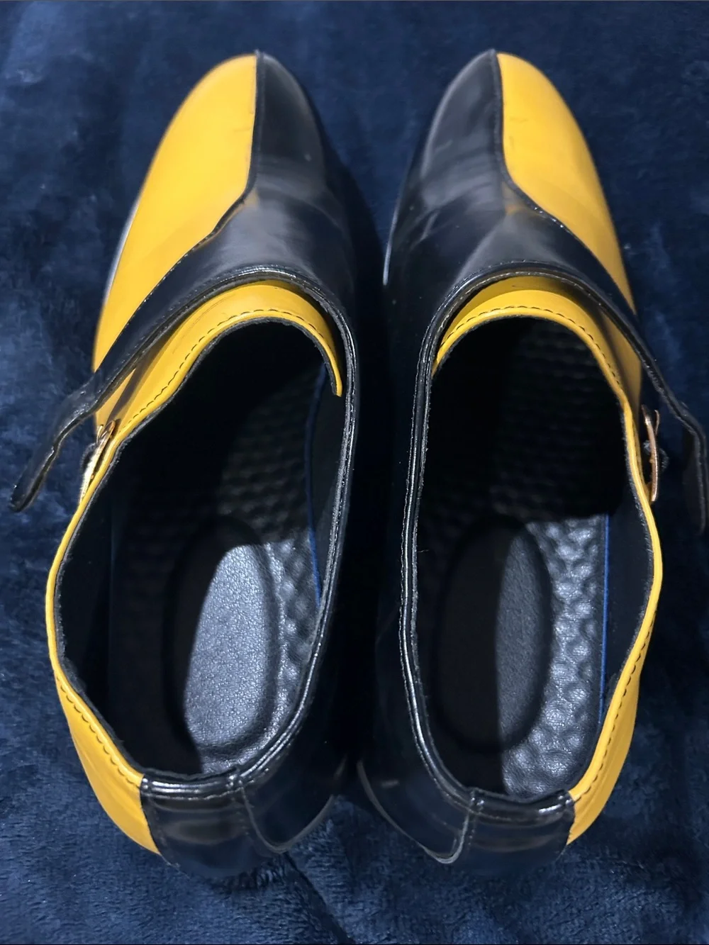 Men's Black & Yellow Slip-On Dress Shoes